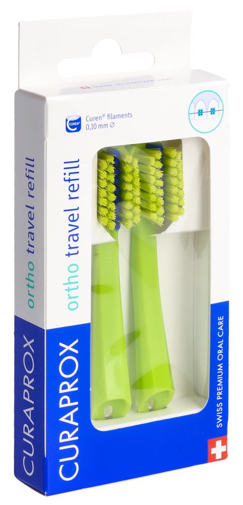 Curaprox CS 5460 travel set ortho refill verde