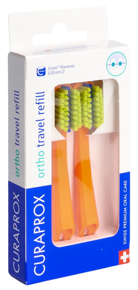 Curaprox CS 5460 travel set ortho refill arancio