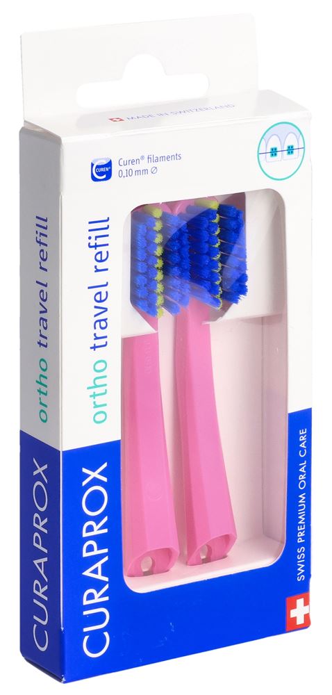Curaprox CS 5460 travel set ortho refill rosa