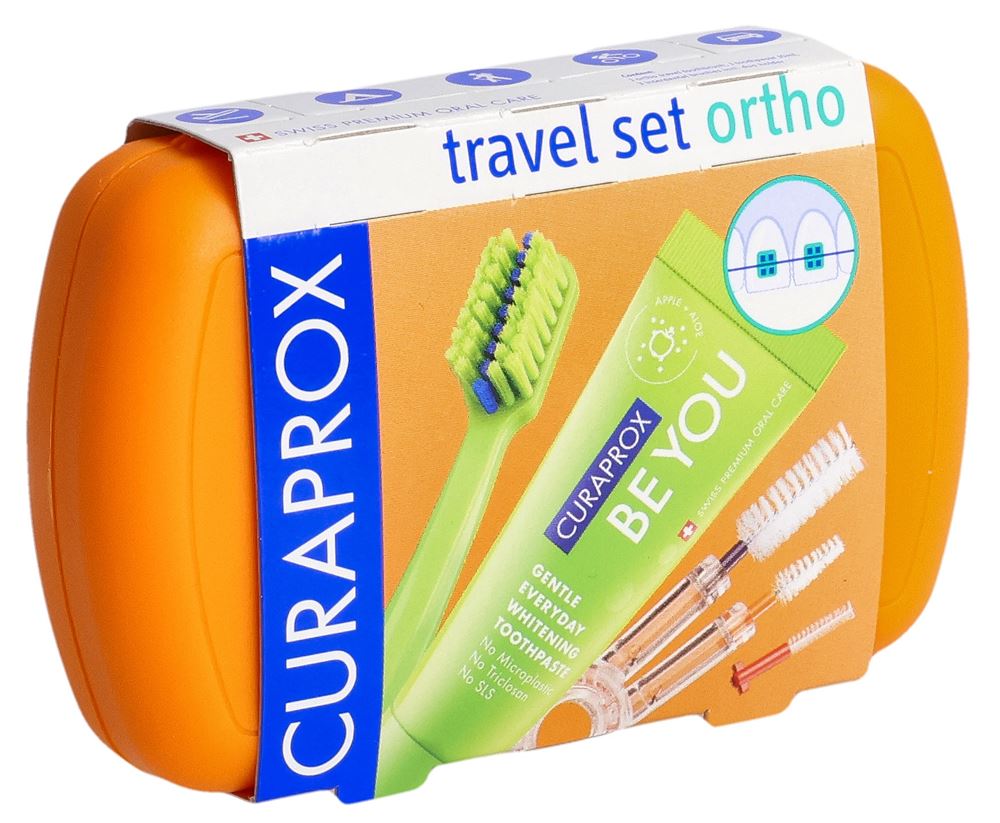 Curaprox travel set ortho arancio