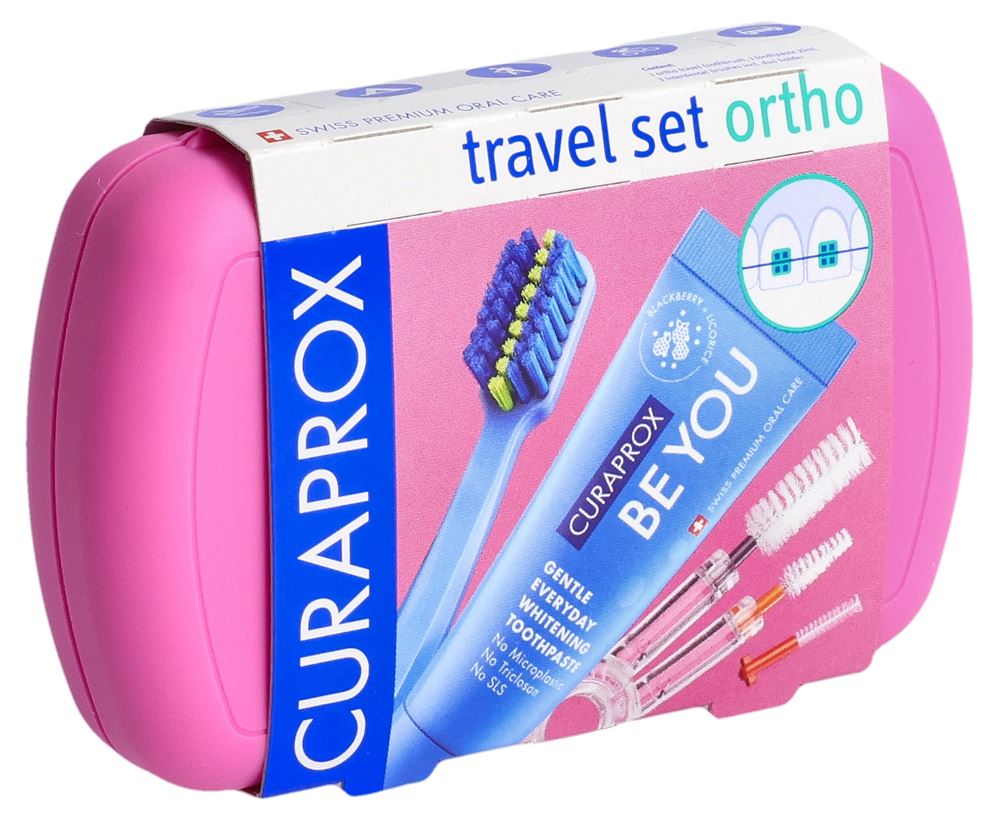 Curaprox travel set ortho rosa