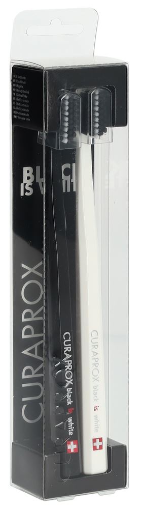 Image of Curaprox White is Black Zahnbürsten weiss/schwarz 2 Stk