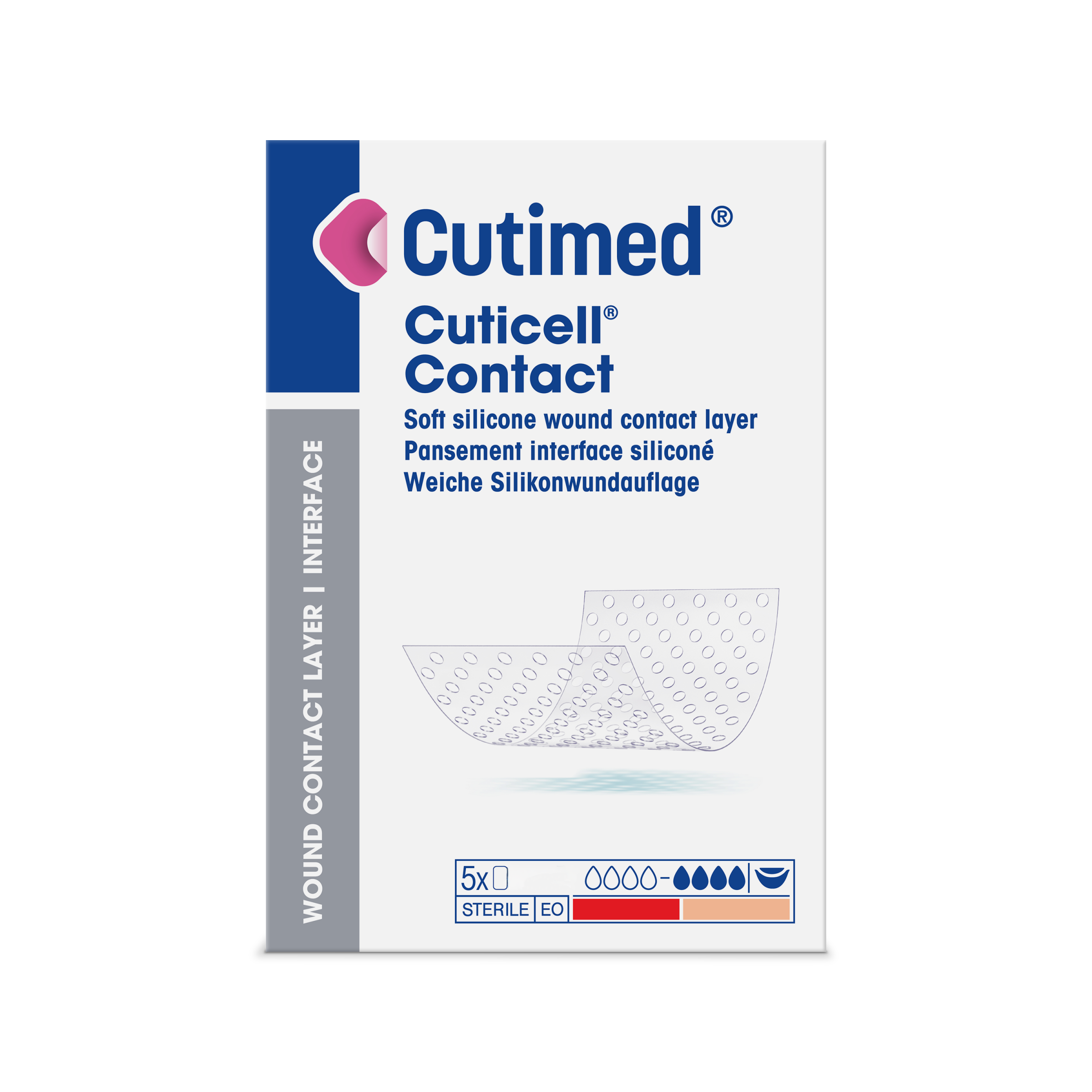 Cutimed Cuticell Contact Silikonwundauflage 15x25cm Box 5 Stk