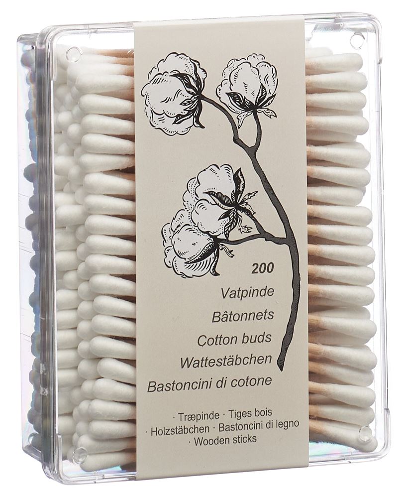 Image of Dansu Wattestäbchen 80x2.5mm Holz 200 Stk