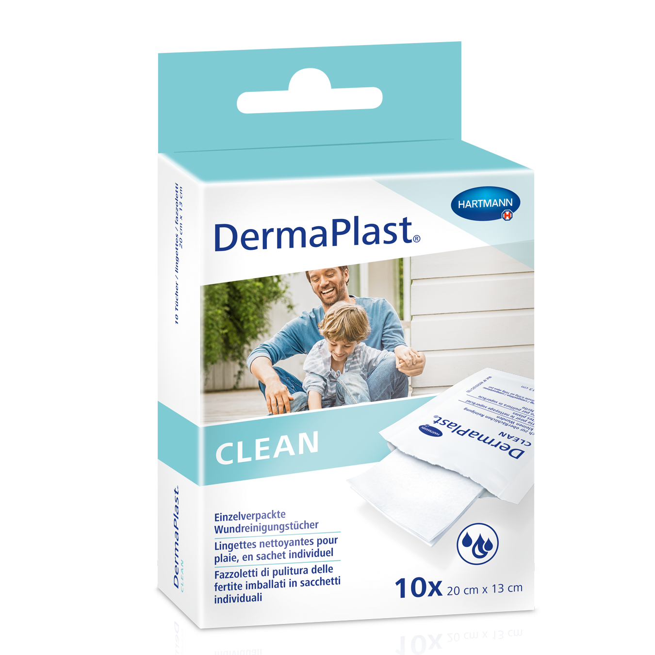 DermaPlast Clean lingettes nettoyantes pour plaies 10 pce