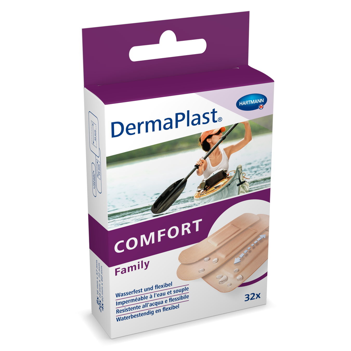Image of DermaPlast Comfort Family Strip assortiert 32 Stk
