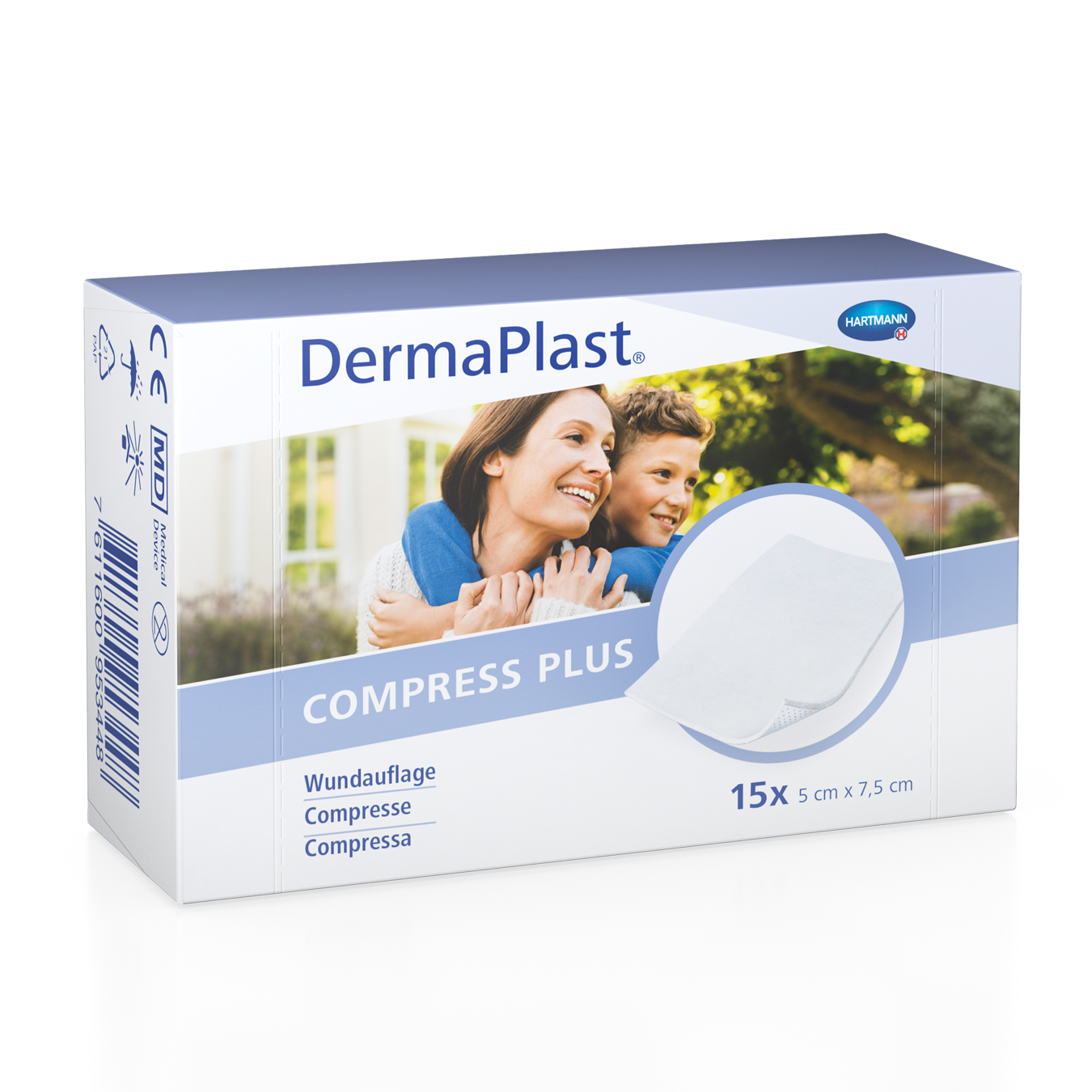 Image of DermaPlast Compress Plus 5x7.5cm 15 Stk