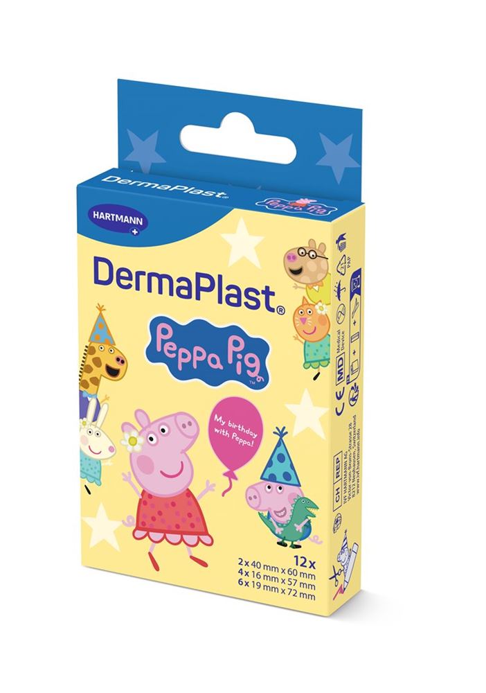 Image of DermaPlast Kids 3 Grössen Peppa Pig 12 Stk