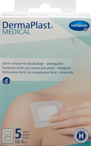 Image of DermaPlast Medical Vliesverband 7.2x5cm 5 Stk