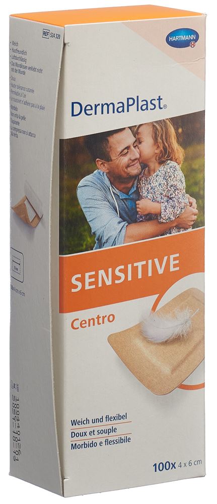 Image of DermaPlast Sensitive Centro Strip 4x6cm hautfarbig 100 Stk