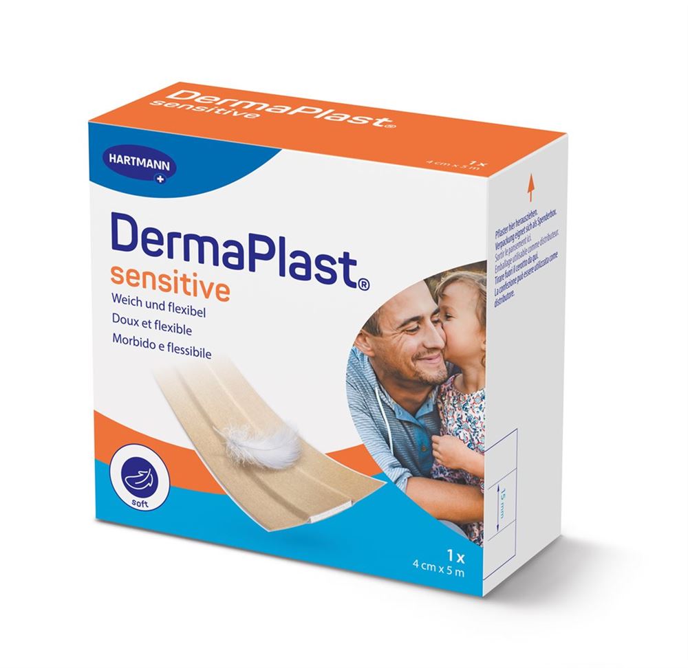 Image of Dermaplast Sensitive Schnellverband 4cmx5m beige