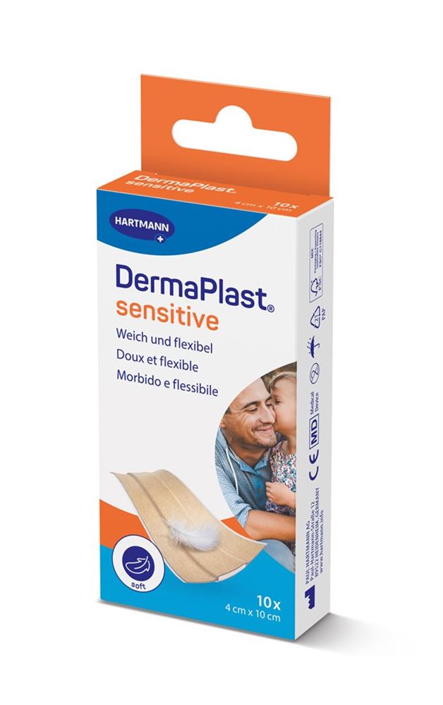 Image of DermaPlast Sensitive Schnellverband 4x10cm beige 10 Stk