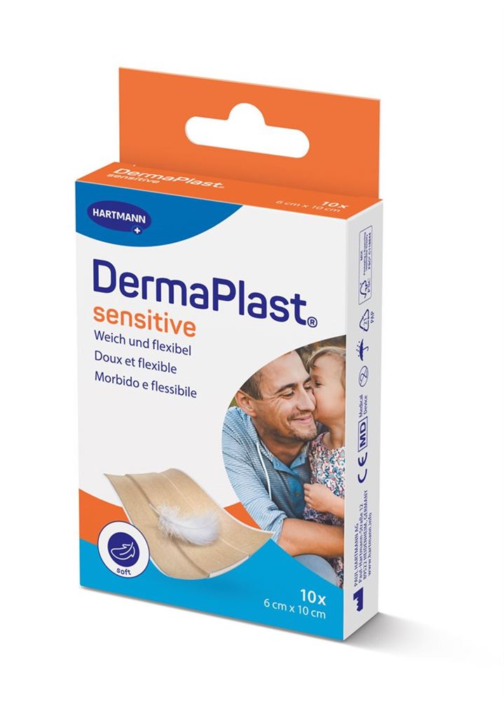 Image of DermaPlast Sensitive Schnellverband 6x10cm beige 10 Stk
