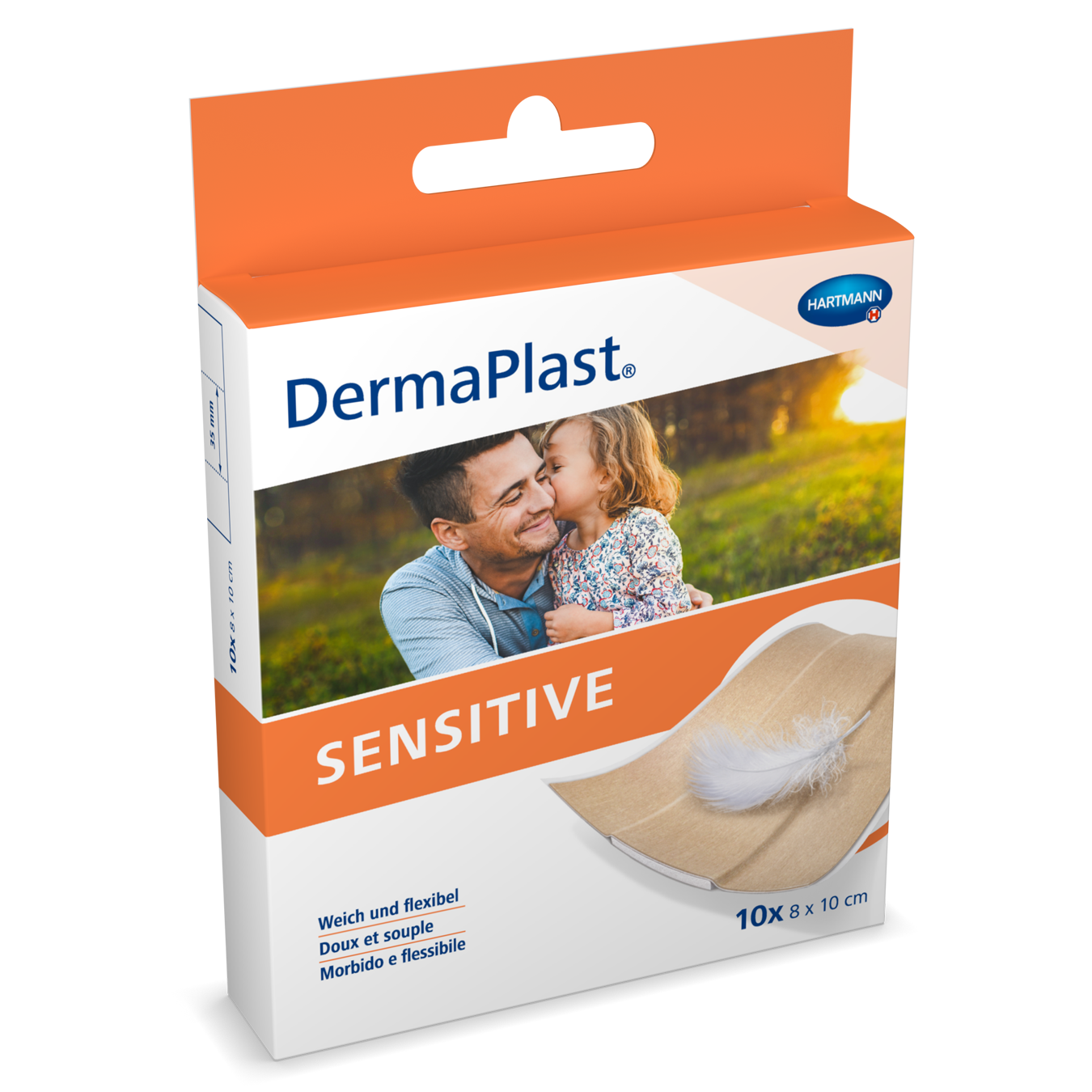 Image of DermaPlast Sensitive Schnellverband 8x10cm hautfarbig 10 Stk