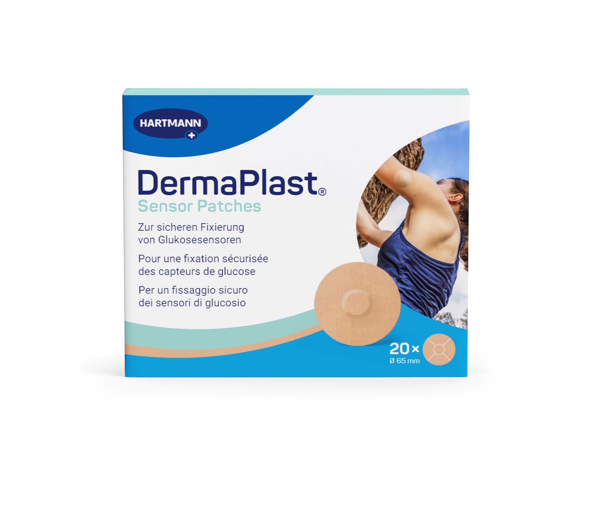 DermaPlast Sensor Patch 21mm beige 20 Stk