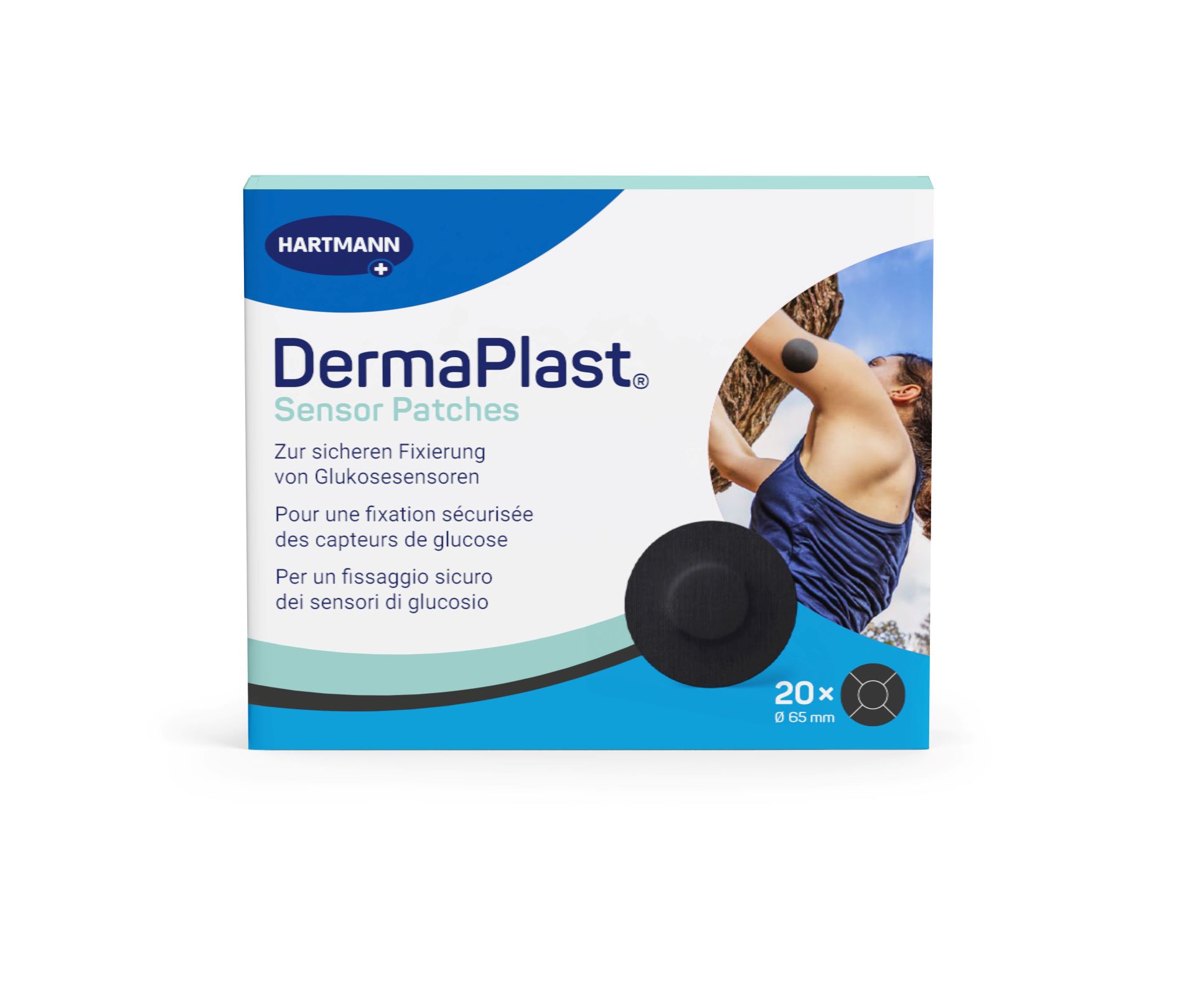 DermaPlast Sensor Patch 29mm schwarz 20 Stk