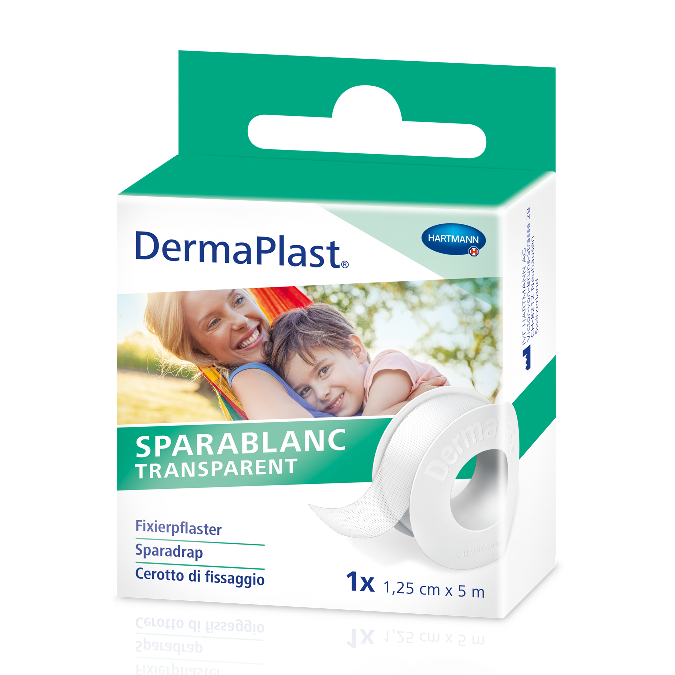 Image of Dermaplast Sparablanc Transparent 1.25cmx5m weiss