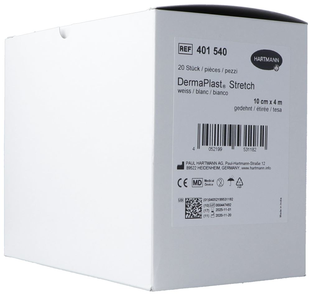 Image of DermaPlast Stretch elatische Gazebinde 10cmx4m weiss 20 Stk