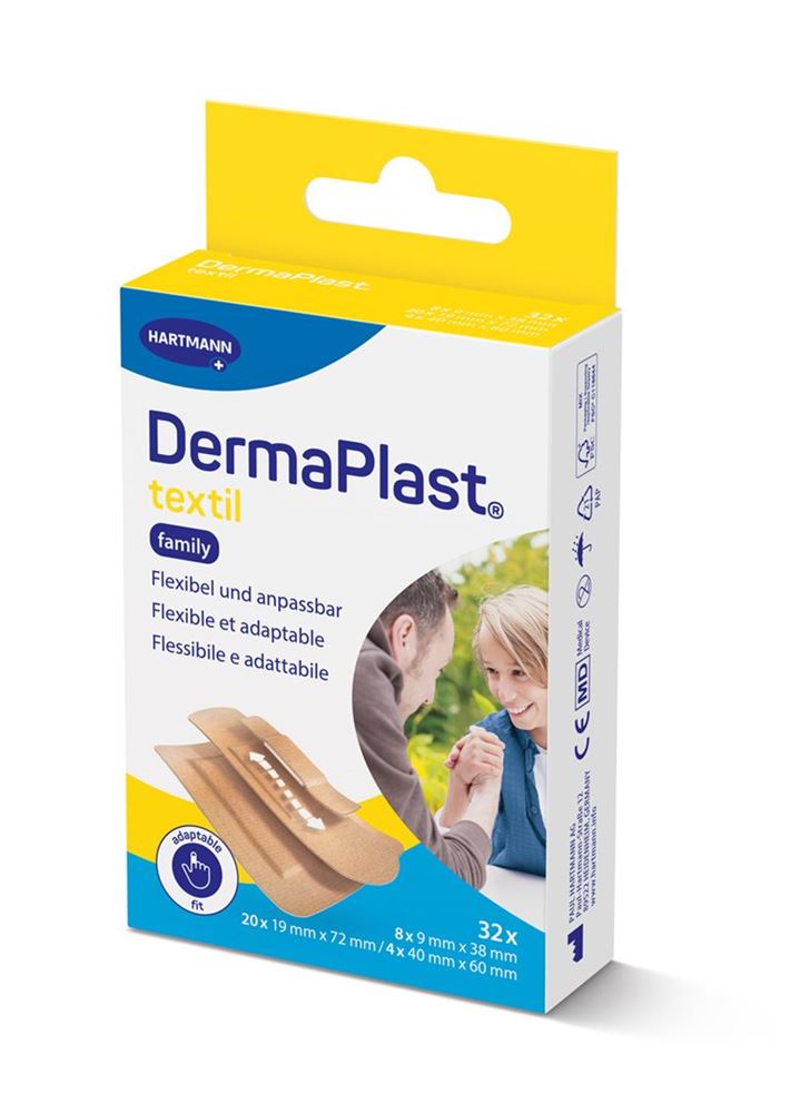 DermaPlast Strisce Tessili Famiglia assortite 32 pezzi