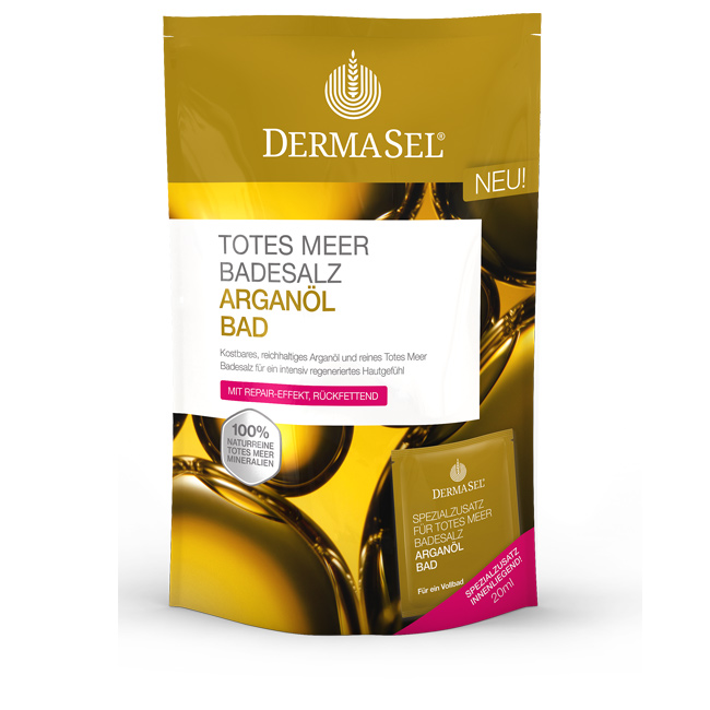 DermaSel sale da bagno olio di argan tedesco francese bustina 400 g