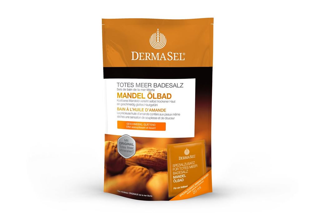 Image of DermaSel Badesalz Mandel Ölbad +20ml Btl 400 g