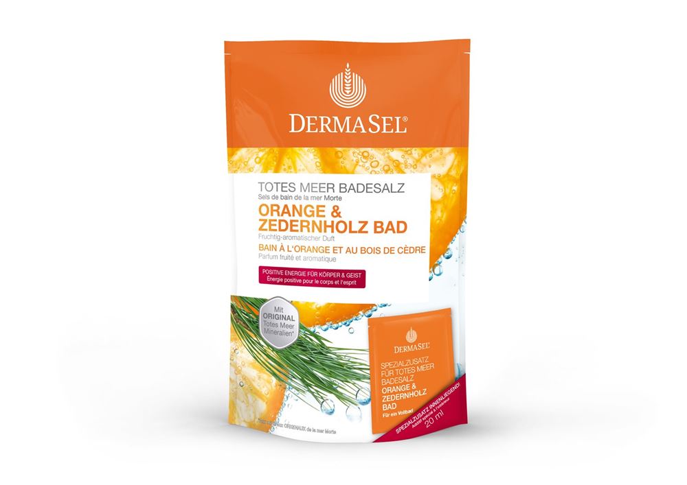 Image of DermaSel Badesalz Orange & Zeder deutsch/französisch Btl 400 g