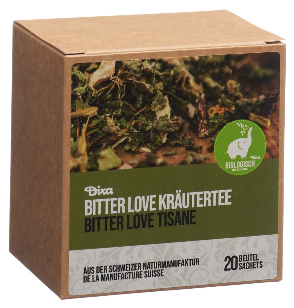 Image of Dixa Bitter Love Tee BIO Pyramiden Beutel M Box braun 20 Stk