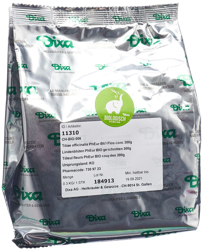 Dixa Tilleul fleurs PhEur BIO coupées 300 g