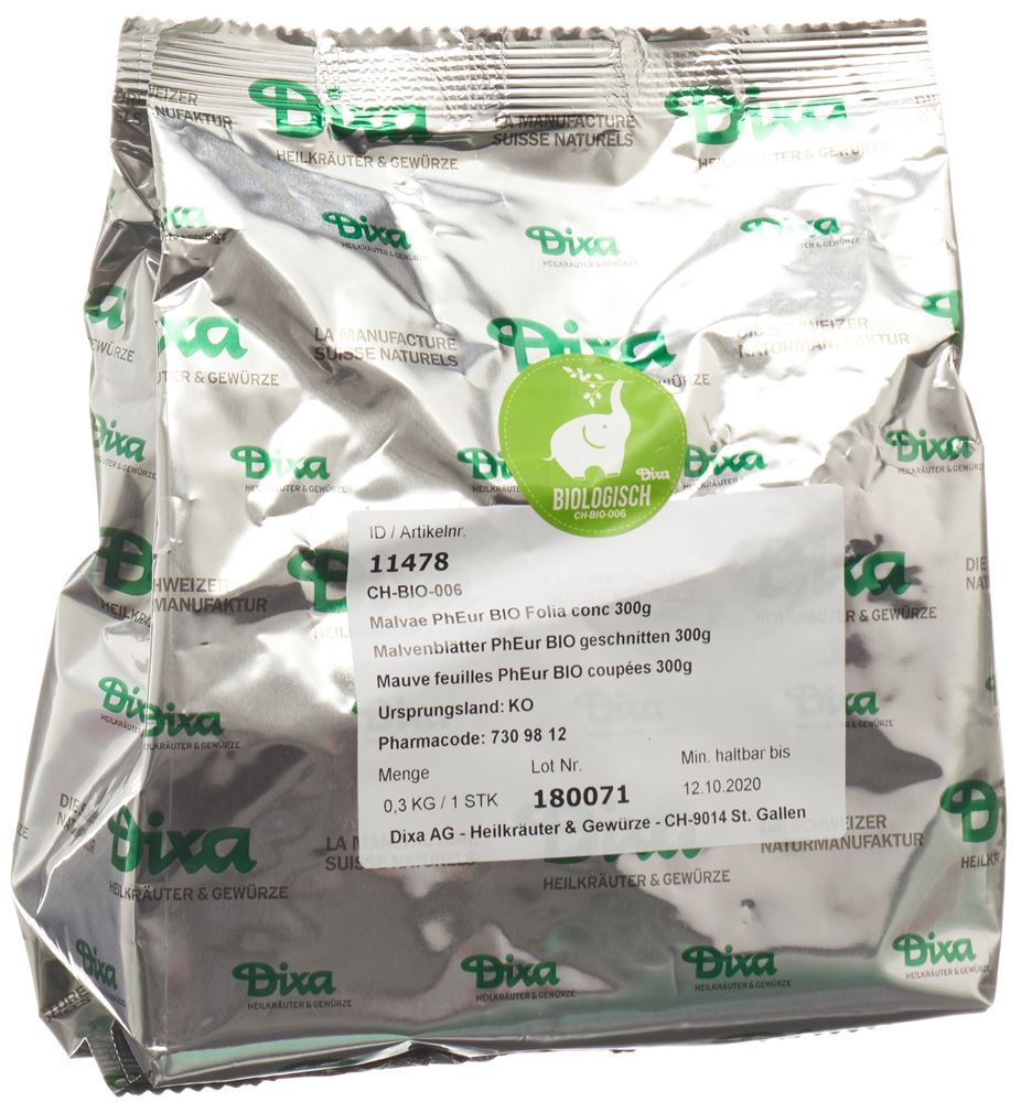 Dixa Mauve feuilles PhEur BIO coupées 300 g
