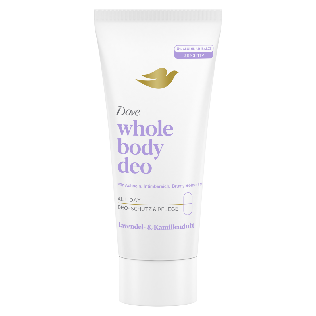 Image of Dove Deo Whole Body Creme Lavendel & Kamillenduft ohne Aluminiumsalze 75 ml