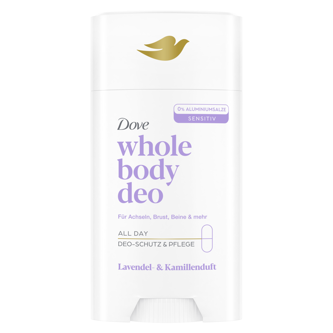 Image of Dove Deo Whole Body Stick Lavendel & Kamillenduft ohne Aluminiumsalze 75 ml
