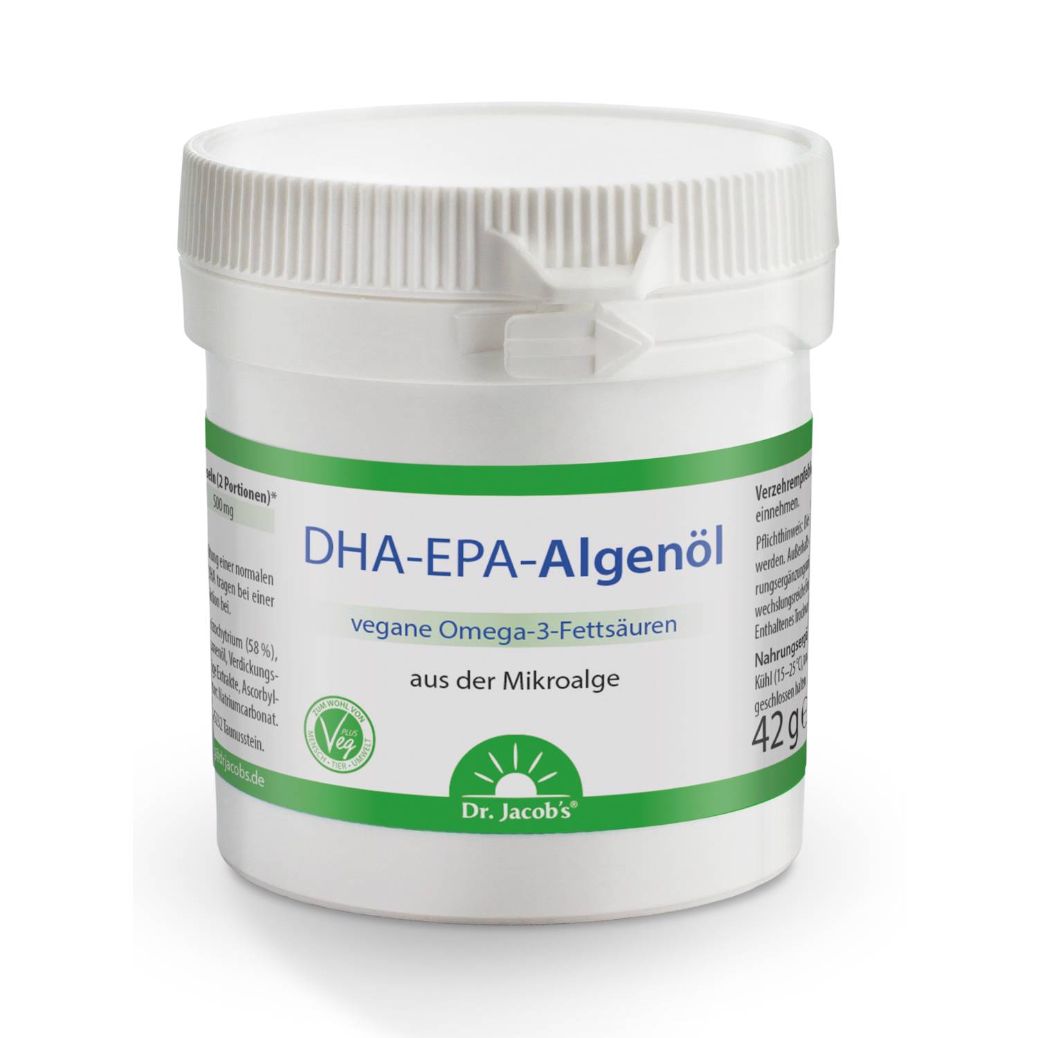 Dr. Jacob's DHA-EPA-Algenöl Kaps Omega-3-Fettsäuren Ds 60 Stk