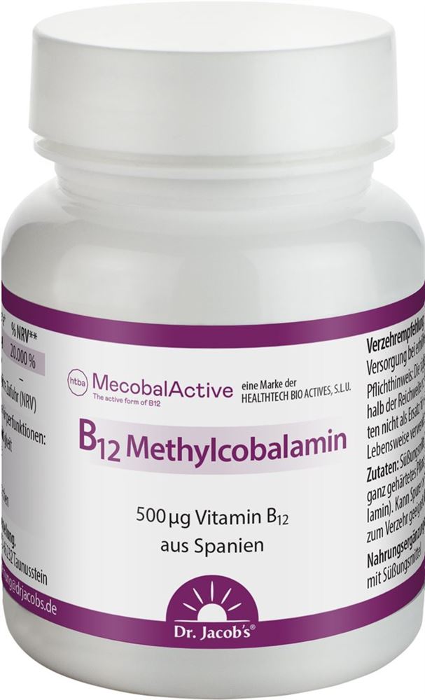 Dr. Jacob’s vitamina B12 metilcobalamina compresse da sciogliere vegan ad alto dosaggio confezione 60 pz
