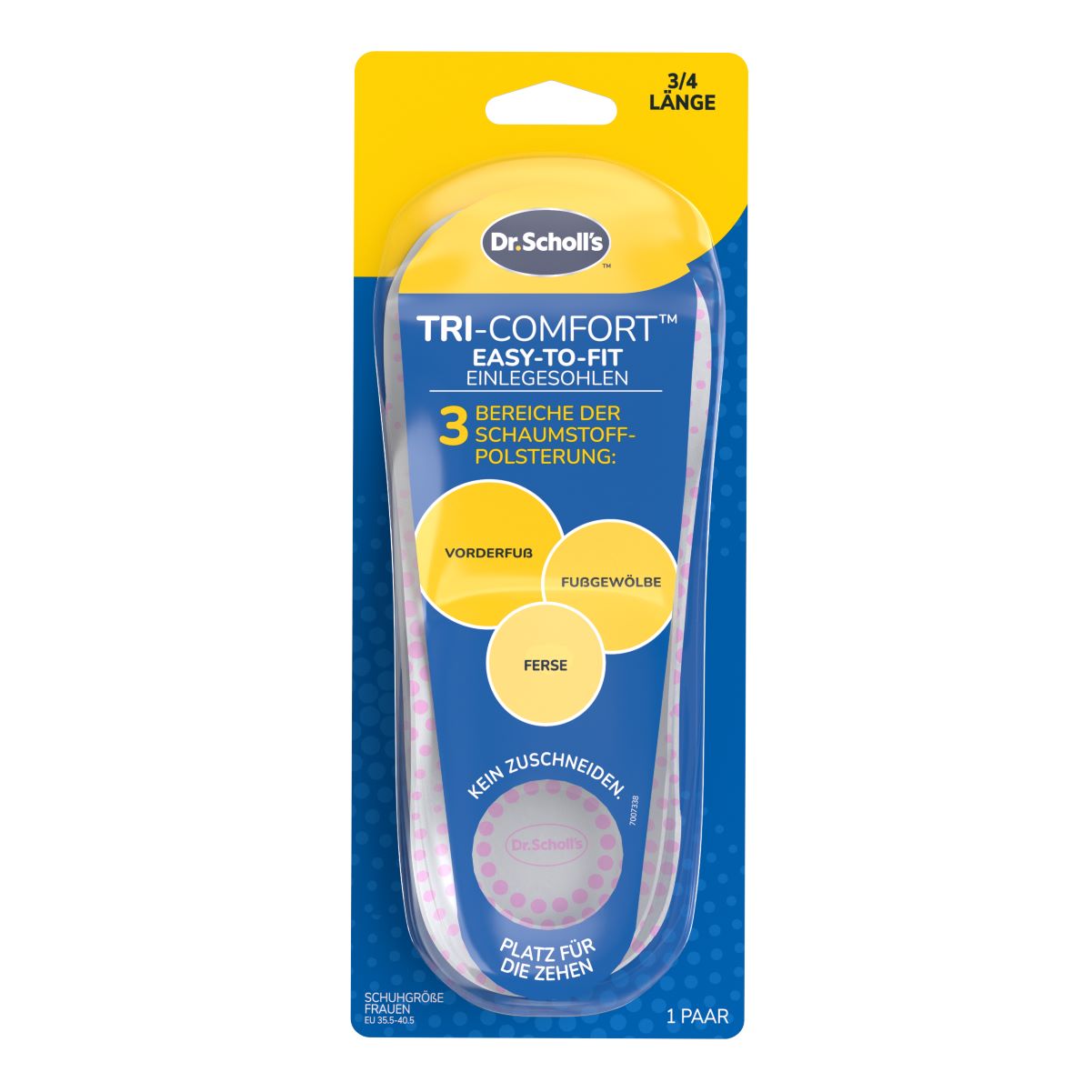 Dr. Scholl's Tri-Comfort semelles 35.5-40.5 women's 1 paire
