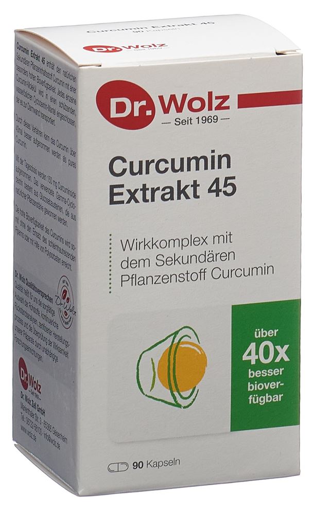 Image of Dr. Wolz Curcumin Extrakt 45 Kaps Glasfl 90 Stk