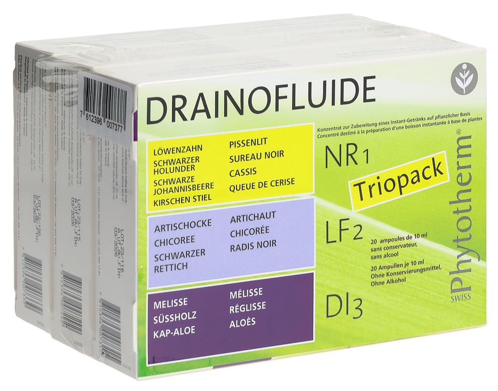 Image of Drainofluide Triopack NR 1 + LF 2 + DI 3 Trinkamp 3 x 20 Stk
