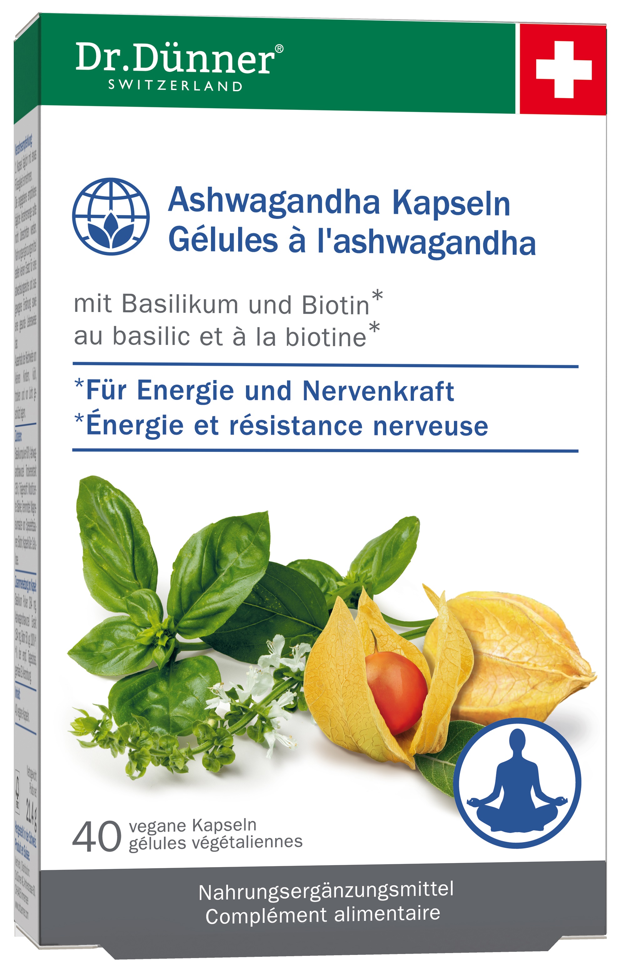 Dünner PhytoWorld Ashwagandha Energie + Nerven Kaps 40 Stk