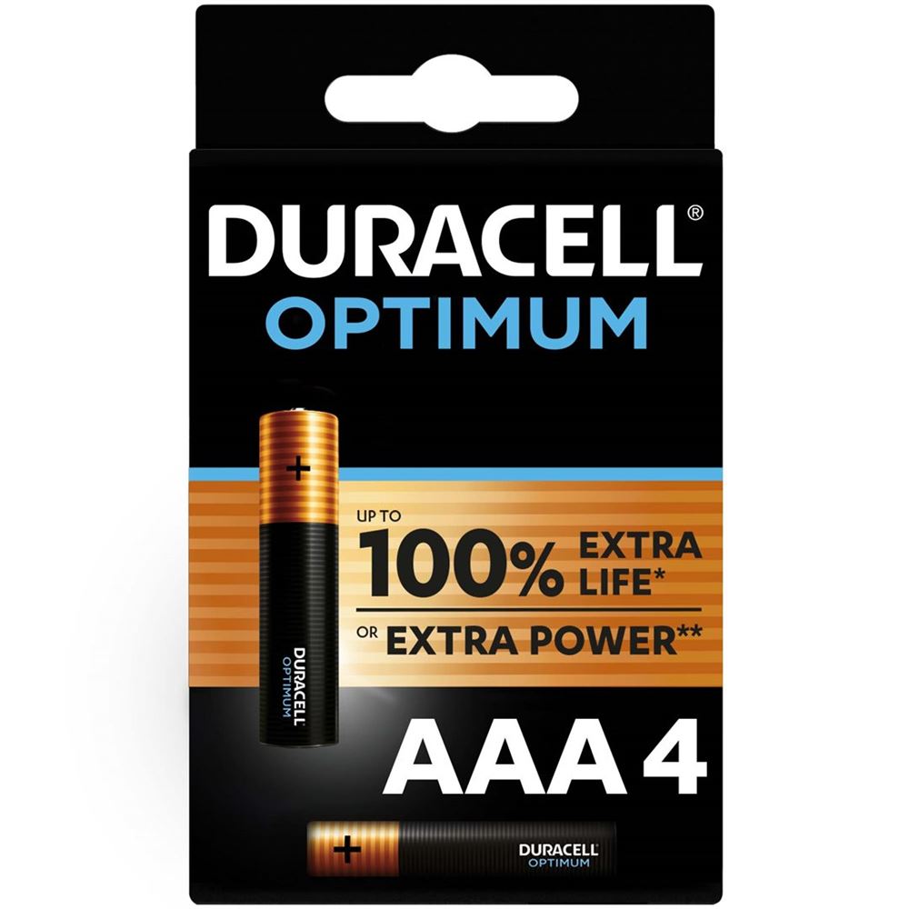 Duracell batterie optimum AAA 4 pz