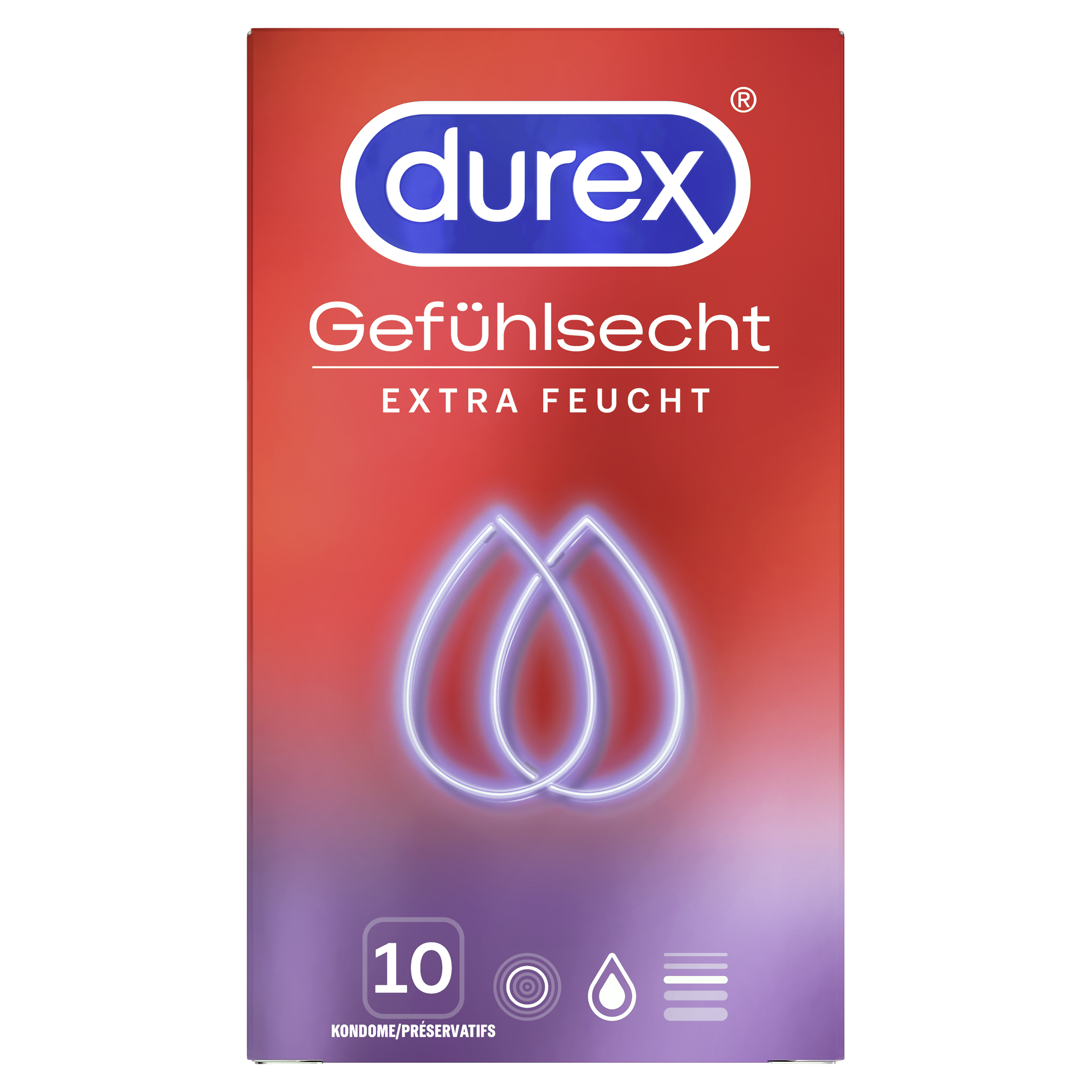 Durex préservatif sensoriel extra lubrifié 10 pce