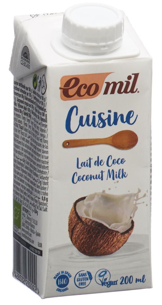 Ecomil cuisine lait de coco tétra 200 ml