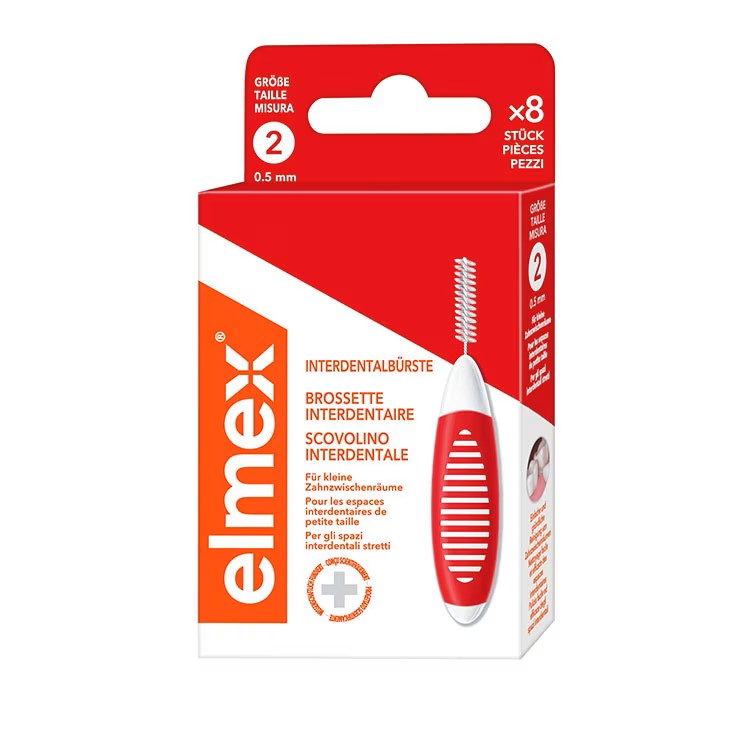Image of elmex Interdentalbürsten 0.5mm rot 8 Stk