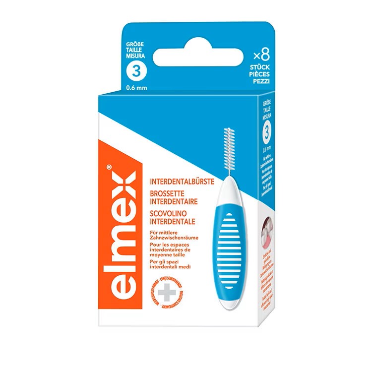 Image of elmex Interdentalbürsten 0.6mm blau 8 Stk