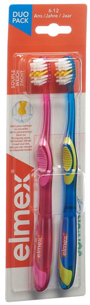 elmex Junior brosse à dents duo 2 pce