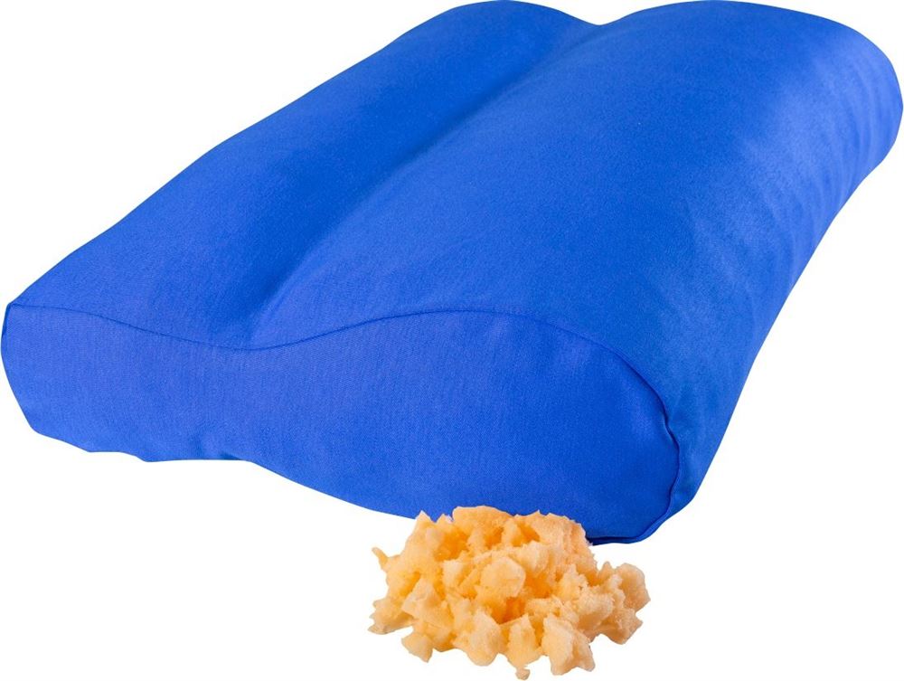 Elsa Flocken-Nackenkissen 50x11cm inklusiv Baumwollbezug blau