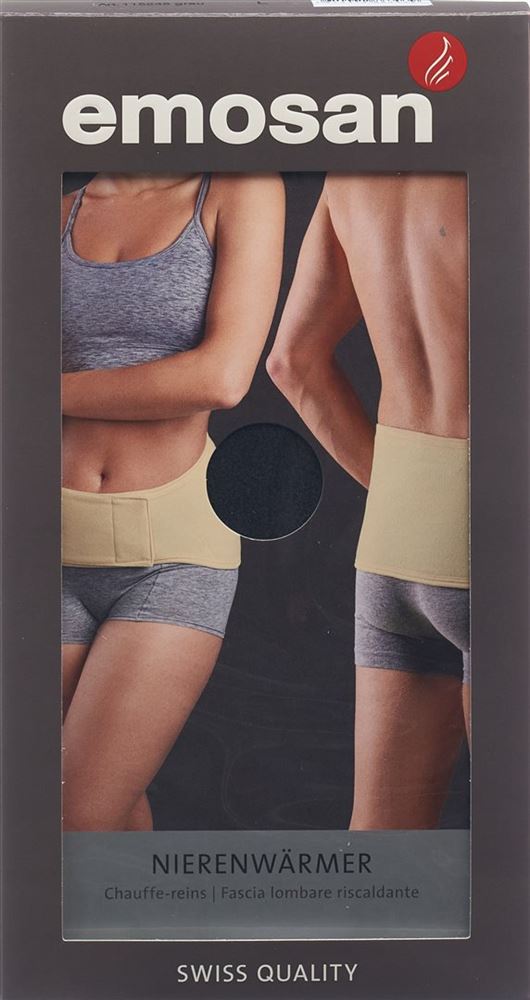 Image of emosan Ultra Nierenwärmer Velcro XL grau mit Swisstag
