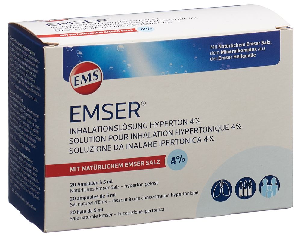 Image of Emser Inhalationslösung 4 % hypertonisch 20 Amp 5 ml