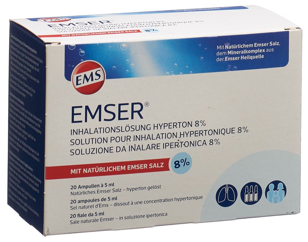 Image of Emser Inhalationslösung 8 % hypertonisch 20 Amp 5 ml