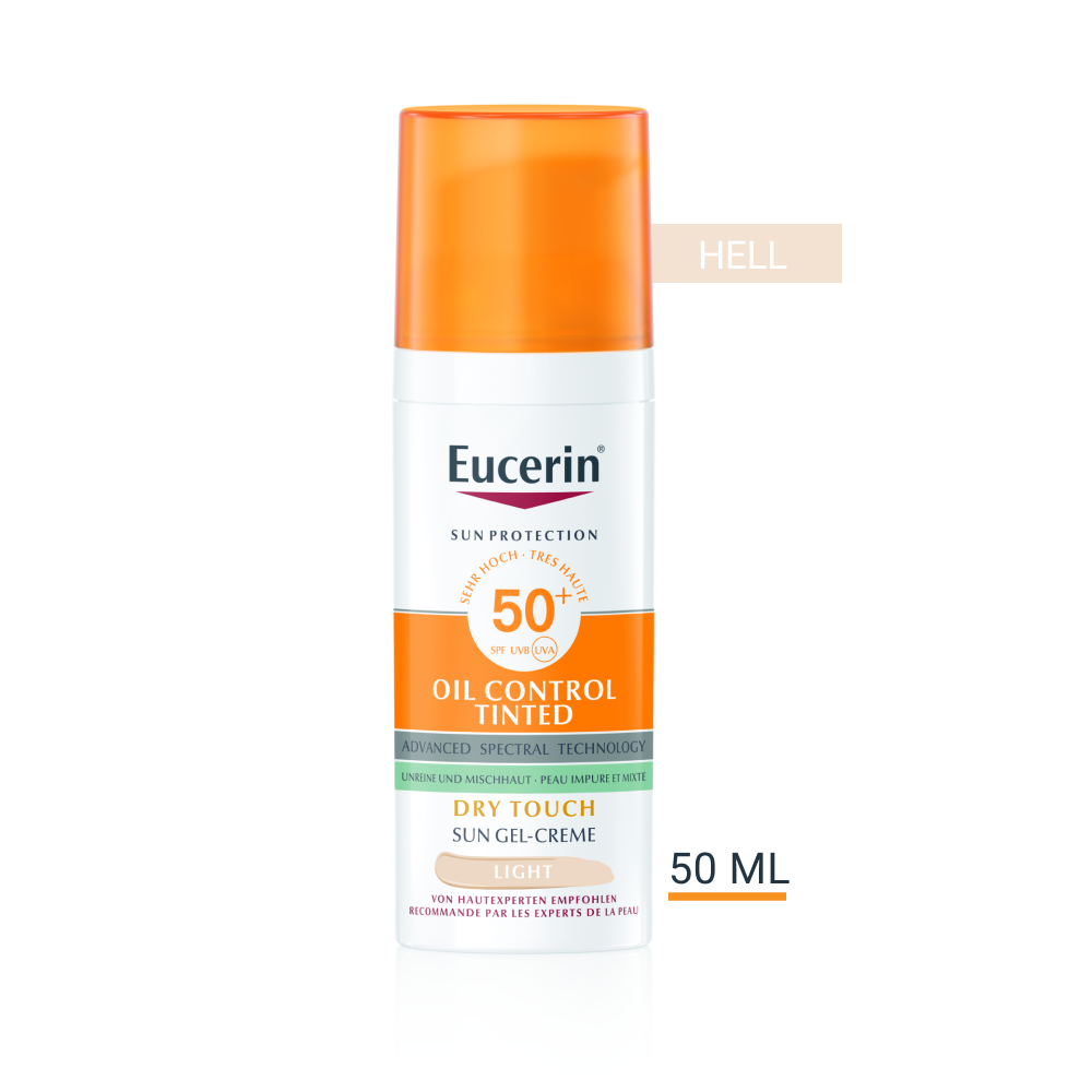 Eucerin SUN Face Oil Control gel-crème teintée light Spf50+ dist 50 ml