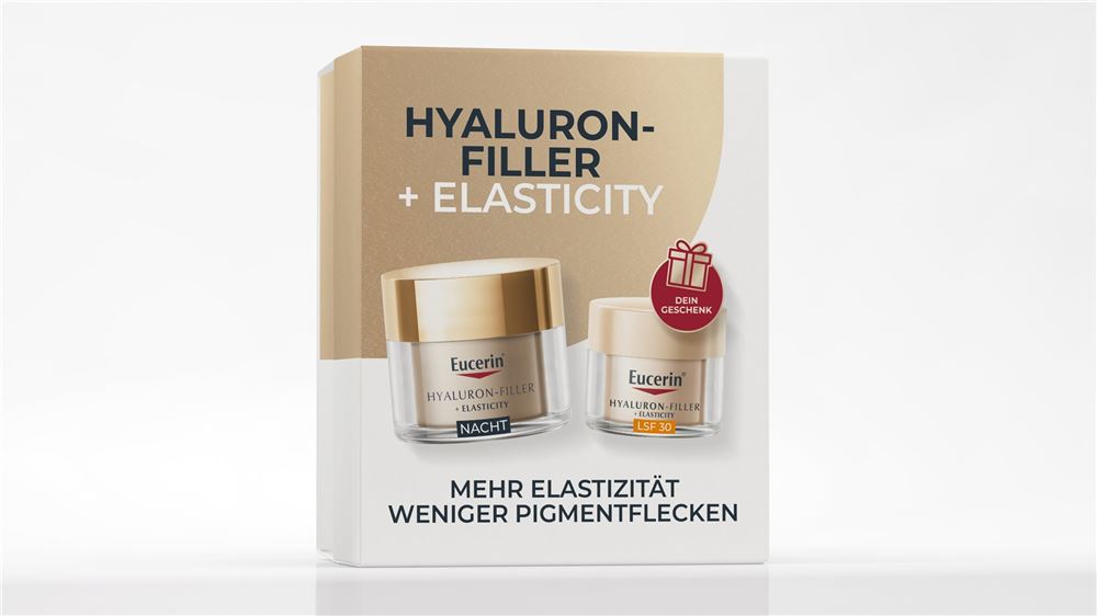Set natalizio Eucerin Hyaluron-Filler + elasticity + crema notte + regalo Hyaluron-Filler + Elasticity crema giorno Spf30 20 ml
