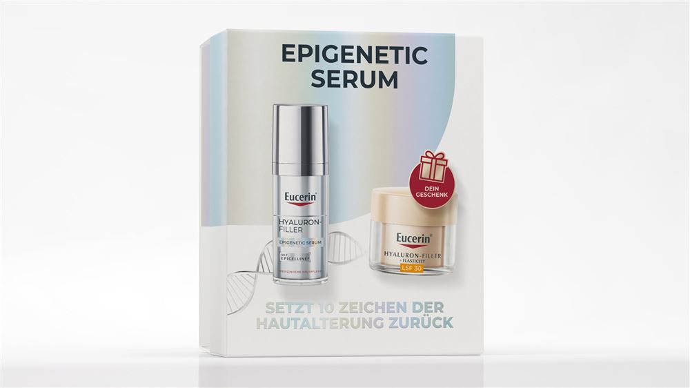 Eucerin Xmas set Hyaluron-Filler sérum épigénétique + cadeau Hyaluron-Filler + elasticity soin de jour Spf30 20 ml